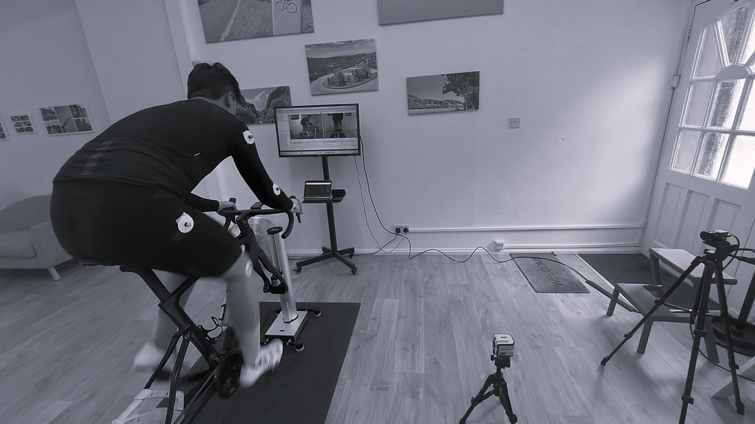 Bike fit studio with video analysis equipment.